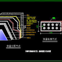 外墙外保温体系分层及保温粘接方式CAD示意图
