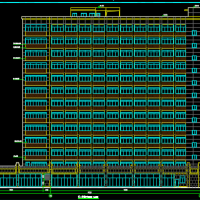 浙江温州13层办公楼建筑结构水电暖通全套图纸(含人防地库)