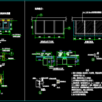 出入口钢结构玻璃雨棚设计CAD图