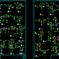湖北3层框架结构坡屋面双拼别墅建筑及结构全套图