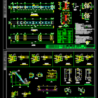 1.2米宽钢结构连廊及钢梯设计CAD图
