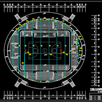 广东椭圆形大型体育馆电气设计CAD图
