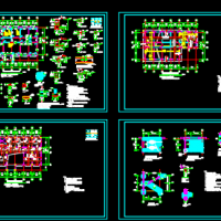 两层砌体结构坡屋顶别墅结构图（墙下条形基础）构造柱