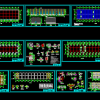 单层10T吊车钢结构厂房建筑及结构图（钢柱砖砌体）