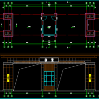 某住宅小区大门建筑设计方案CAD图及效果图