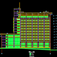 济南大学12层综合办公楼平立剖CAD图