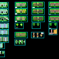 一梯四户框架结构住宅楼建筑及结构设计图