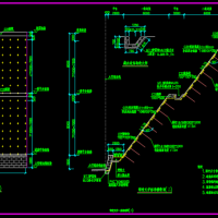 某公路边坡锚喷支护结构设计CAD图（浸塑金属防护网路肩防护栏杆）