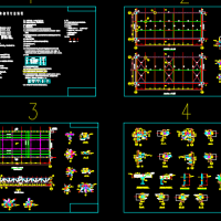 21m跨天桥钢桁架连廊结构CAD图