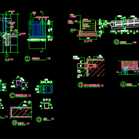 室外露台防护栏杆及无障碍坡道栏杆CAD详图