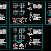 5种不同规格供电线路铁塔基础图纸