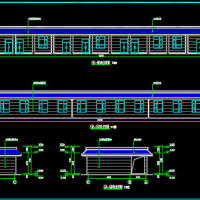 某村一层框架结构文化站建筑设计图