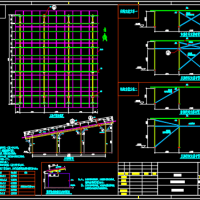 光伏组件排布、光伏支架及光伏水槽布置CAD图（屋顶阳光房光伏支架）
