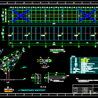 渔光互补地桩光伏支架结构及位布置CAD图