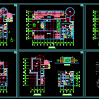 四川某大学多层图书馆建筑方案图纸