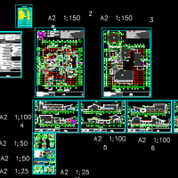 两层框架结构农家乐建筑设计图纸