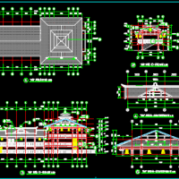 两层中式吊脚楼建筑CAD图