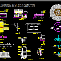 平遥秋雨新城铺地、喷泉、围墙、座凳CAD图
