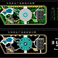 宝鸡英达广场景观规划设计CAD图纸