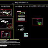 车牌识别CAD标准一进一出项目图车牌识别系统CAD示意图
