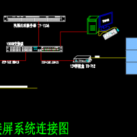 拼接屏施工与系统图CAD大样图