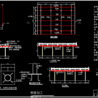 工地施工现场钢筋加工棚CAD图