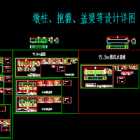 桥梁工程墩柱、抱箍、盖梁CAD设计详图