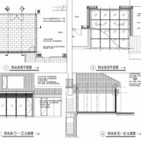 别墅庭院阳光房设计施工图纸